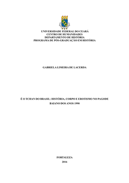 Universidade Federal Do Ceará Centro De Humanidades Departamento De História Programa De Pós-Graduação Em História