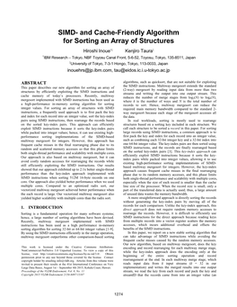 SIMD- and Cache-Friendly Algorithm for Sorting an Array of Structures