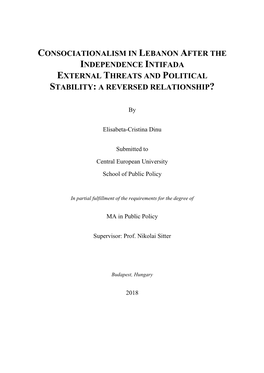 Consociationalism in Lebanon After the Independence Intifada