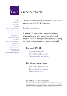 Sustainment of Army Forces in Operation Iraqi Freedom: Major Findings and Recommendations