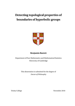 Detecting Topological Properties of Boundaries of Hyperbolic Groups