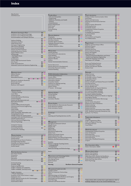 Map Number Grid Reference Academic Secretary's Office F4 174 Academic Unit of Clinical Oncology A4 41 Academic Unit of Medical