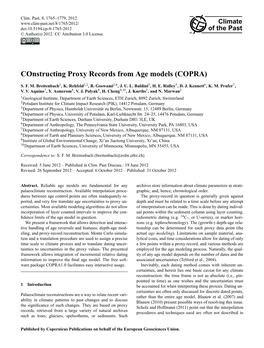 Constructing Proxy Records from Age Models (COPRA)