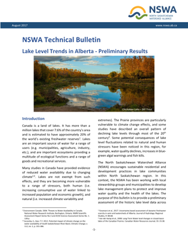 NSWA Technical Bulletin Lake Level Trends in Alberta ‐ Preliminary Results