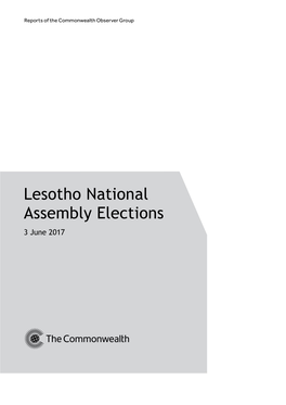 Lesotho National Assembly Elections 3 June 2017