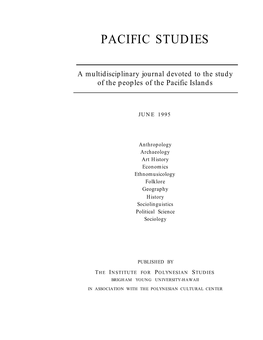 Vol. 18 No. 2 Pacific Studies