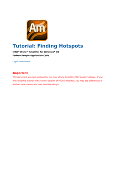 Tutorial: Finding Hotspots