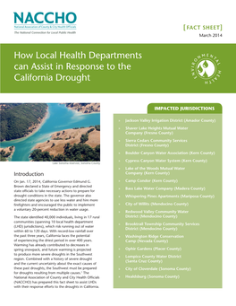 How Local Health Departments Can Assist in Response to the California Drought