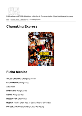 Chungking Express Ficha Técnica