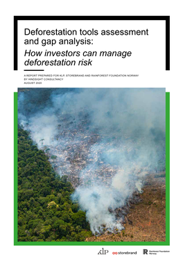 Deforestation Tools Assessment and Gap Analysis: How Investors Can Manage Deforestation Risk