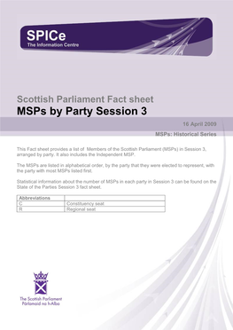 Msps by Party: Session 3