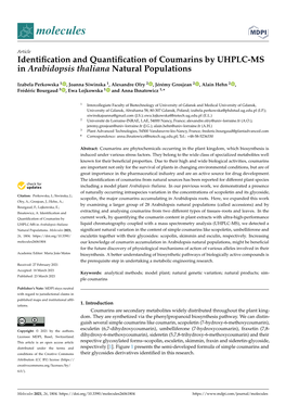 Identification and Quantification of Coumarins by UHPLC-MS