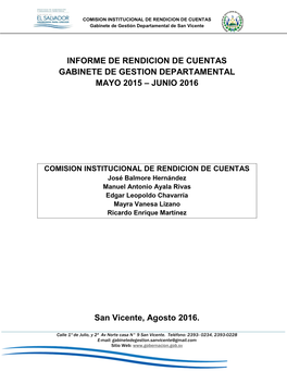 Rendicion De Cuentas Mayo 2015