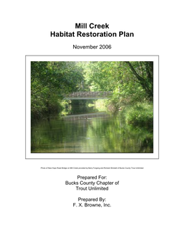 Mill Creek Habitat Restoration Plan