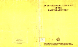 An Environmental Profile of the Kalutara District