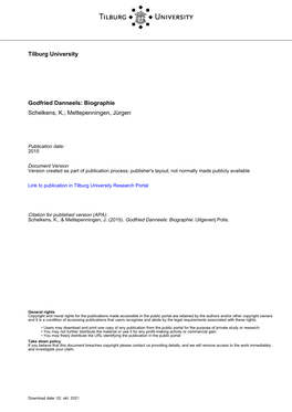 Tilburg University Godfried Danneels: Biographie Schelkens, K