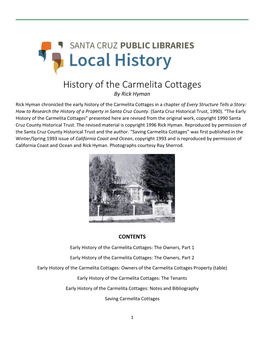 History of the Carmelita Cottages