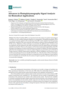 Advances in Photopletysmography Signal Analysis for Biomedical Applications