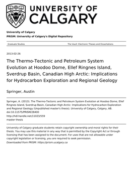 The Thermo-Tectonic and Petroleum System Evolution at Hoodoo