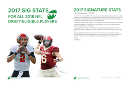 2017 SIG STATS ..As of November 27, 2017