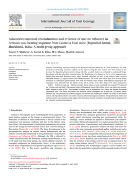 Palaeoenvironmental Reconstruction and Evidence of Marine