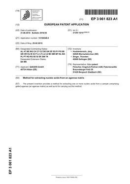 Method for Extracting Nucleic Acids from an Agarose Matrix