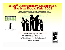 Harlem Book Fair 2008 QBR the Black Book Review in Association with the Schomburg Center for Research in Black Culture