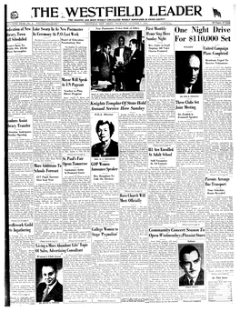 THE.WESTFIELD LEADER the LEADING and MOST WIDELY CIRCULATED WEEKLY NEWSPAPER in UNION COUNTY Entered At- Second ('His* Matter Jfumivhi'd YEAR—NO