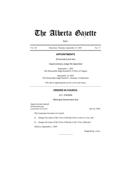 The Alberta Gazette