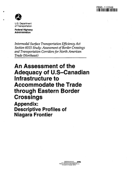 An Assessment of the Adequacy of U.S-Canadian Infrastructure To