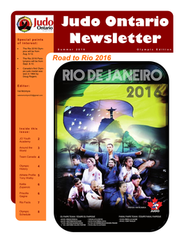 Judo Ontario Newsletter