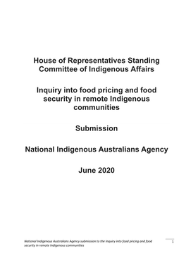 House of Representatives Standing Committee of Indigenous Affairs