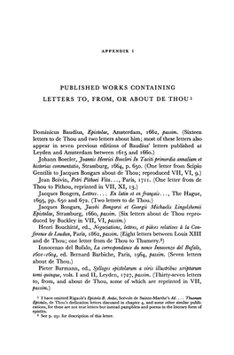Published Works Containing Letters To, From, Or About