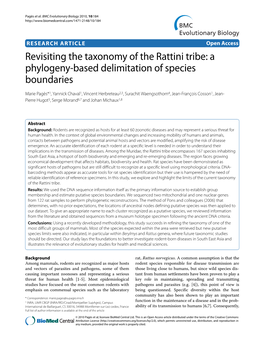 Revisiting the Taxonomy of the Rattini Tribe: a Phylogeny-Based Delimitation of Species Boundaries