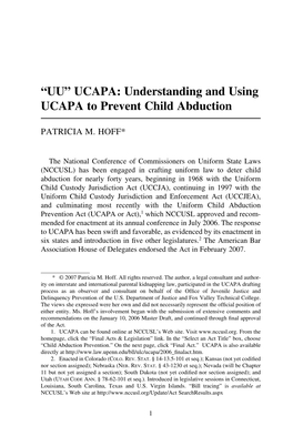 Understanding and Using UCAPA to Prevent Child Abduction