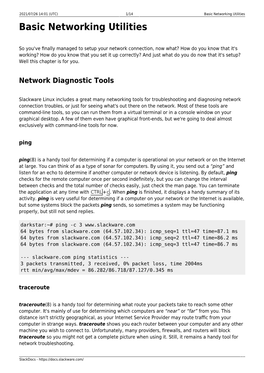 Basic Networking Utilities Basic Networking Utilities