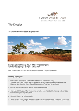 Gibson Desert Expedition 2021