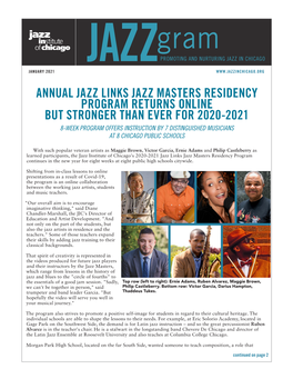 Gram JAZZ PROMOTING and NURTURING JAZZ in CHICAGO JANUARY 2021