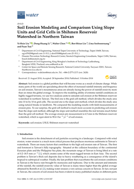 Soil Erosion Modeling and Comparison Using Slope Units and Grid Cells in Shihmen Reservoir Watershed in Northern Taiwan