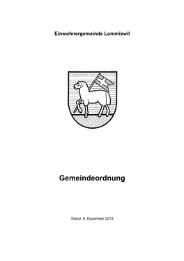 Einwohnergemeinde Lommiswil Gemeindeordnung