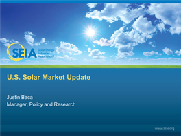 U.S. Solar Market Update