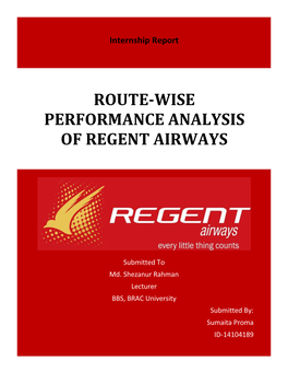 Route-Wise Performance Analysis of Regent Airways
