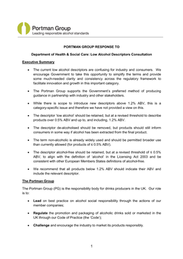 Low Alcohol Descriptors Consultation Executive Summary •