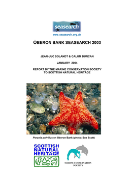 Oberon Bank Fanshell Survey 2003