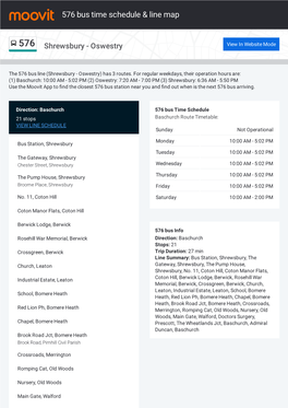 576 Bus Time Schedule & Line Route