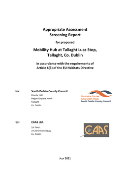 Fa-File-Pdf AA Screening for Mobility Hub at Tallaght Luas Stop 26.07.21