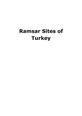 Ramsar Sites of Turkey