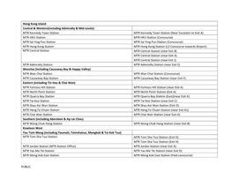 PUBLIC Hong Kong Island Central & Western(Including Admiralty & Mid