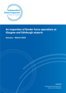 An Inspection of Border Force Operations at Glasgow and Edinburgh Airports