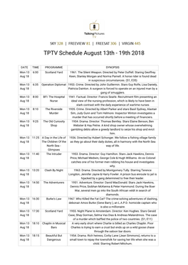 TPTV Schedule August 13Th - 19Th 2018